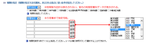 輸出入申告をした税関の官署を指定